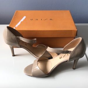 Parent leather peep toe heels